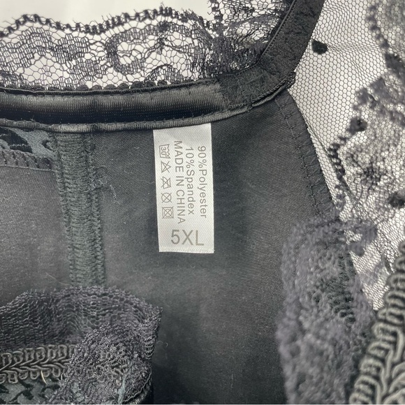 gothic corset 5xl puff sleeves lace black - Picture 4 of 7